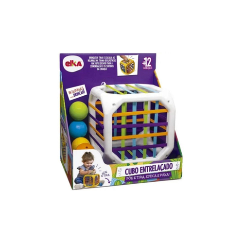 Jogo Infantil Para Crianças Cubo Entrelaçado Com Bolinha