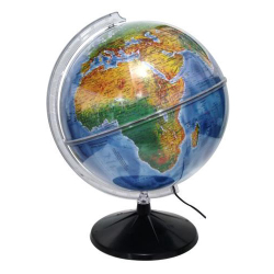 Globo Terrestre Mondo Fisico/Politico - 30cm - Iluminado com Led Branco Bivolt - Base Plastico é boa?