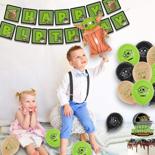 Baby Yoda Party Supplies Set Star Wars The Mandalorian Tema Birthday Party Decoracoes Incluido Yoda Tema Balao De Latex Balao De Latex Toppers Bolo Toppers Para Meninos Meninas Criancas Em Promocao