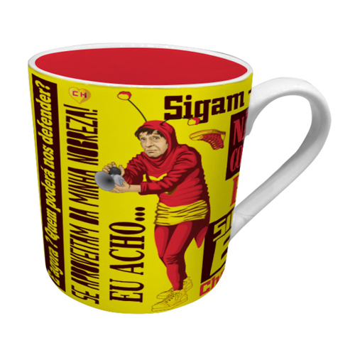 Caneca Porcelana Ch Chapolin Frases Fd Amarelo  300ml em  Promoção na Americanas