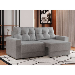 Sofá 3 Lugares Retrátil Lubeck Linho Cinza Menor preço em Sofá 3 Lugares Retrátil Lubeck Linho Cinza
