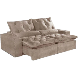 Sofá 4 Lugares Retrátil E Reclinável Elegance Tecido Suede 2,30m Bege é boa?