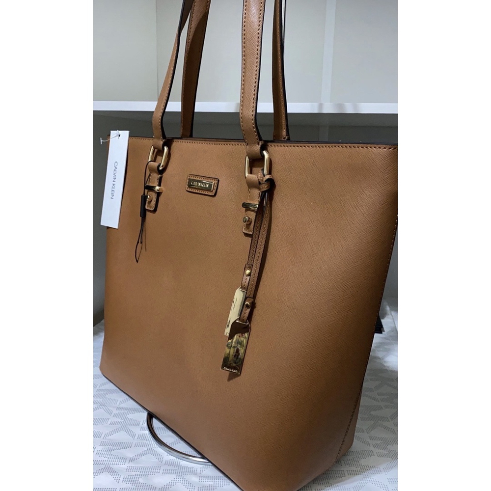 calvin klein tote bolsa brown