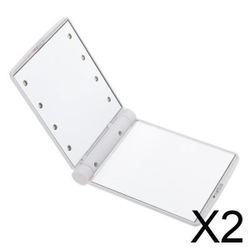 2x8 Luzes LED Maquiagem Cosmética Dobrável Portátil Compacto Espelho De Bolso Branco é boa?