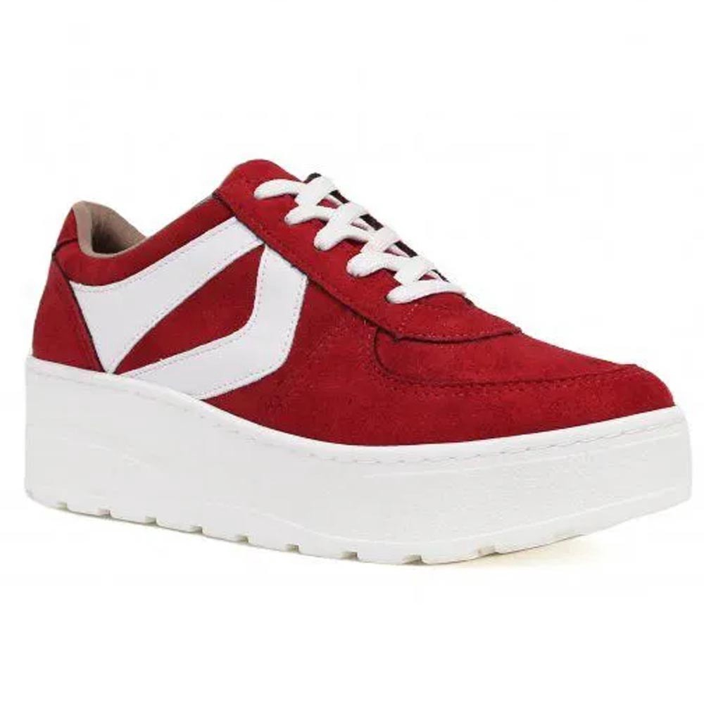 Tenis fashion vermelho feminino via marte