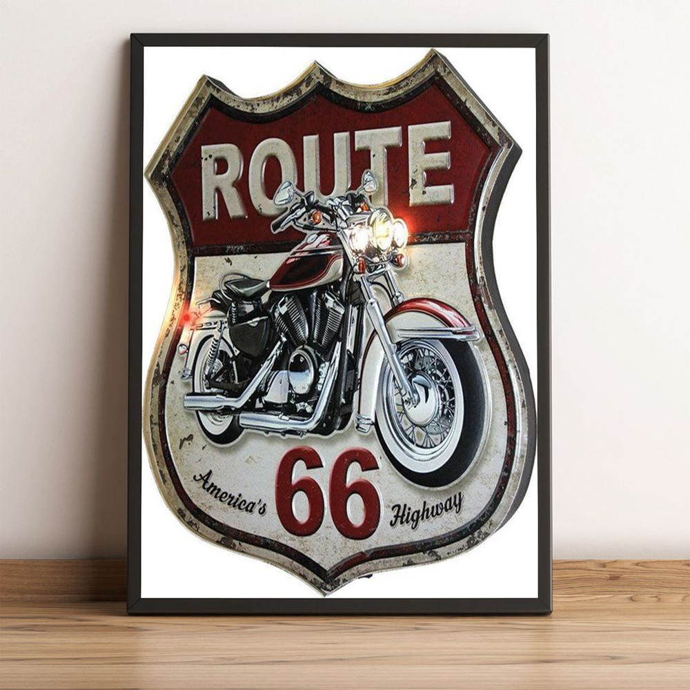 Quadro decorativo desenho moto Harley Davison