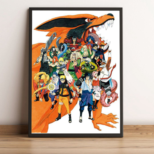 Quadro decorativo A4 Naruto desenho a lapis no Shoptime