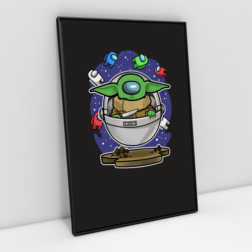 Quadro decorativo poster jogo baby yoda