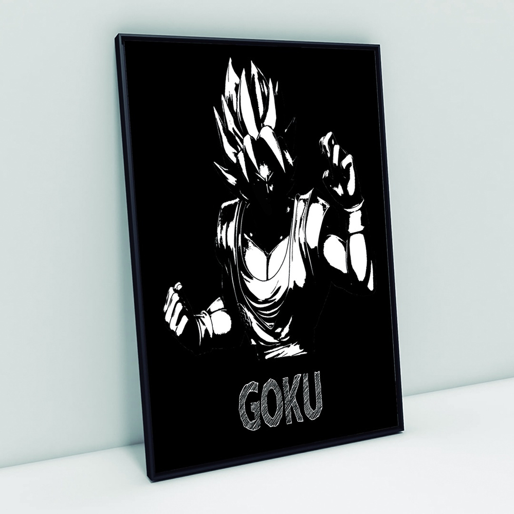 Desenho preto e branco goku