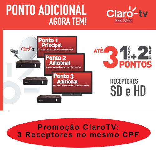 Kit Completo Claro Hd Tv Pr Pago Visiontec Modelo Receptor Claro Em