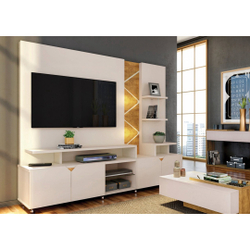 Home Para TV 55 Luzes LED Cross Lukaliam Off White/Amêndoa é boa?