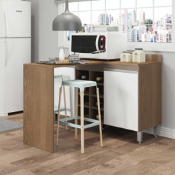 Ilha Balcão Bancada Adega Cozinha Bela 02 Portas 120x82x137 Avelã/Branco tx 0465 - ClickLar é boa?