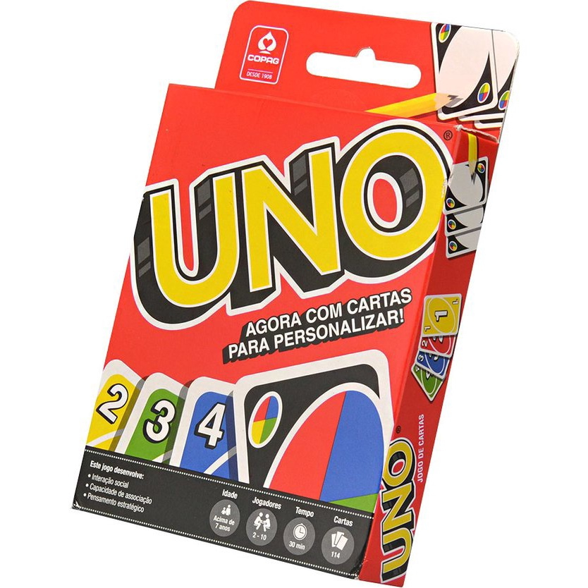 Jogo Uno Cartas - Jogo Uno - 114 unidades de cartas no formato 56 mm x 87 mm