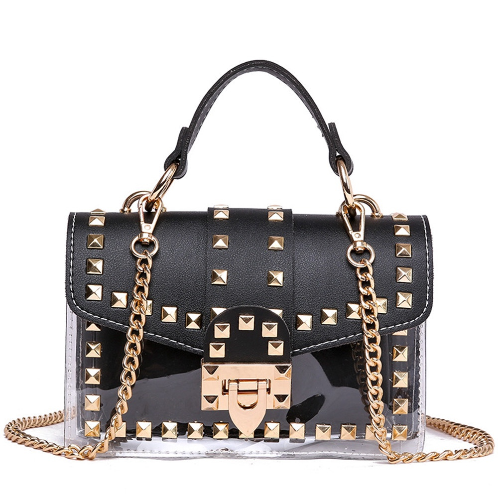 clear studded bolsa