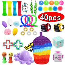 Rainbow Pioneer Toys Kit Pop It Fidget 40 Pcs Finger Sensory Menor preço em Rainbow Pioneer Toys Kit Pop It Fidget 40 Pcs Finger Sensory