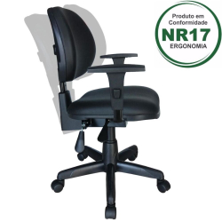 Cadeira Executiva Back System Lisa Com Braços Reguláveis Preta Ergonômica Menor preço em Cadeira Executiva Back System Lisa Com Braços Reguláveis Preta Ergonômica