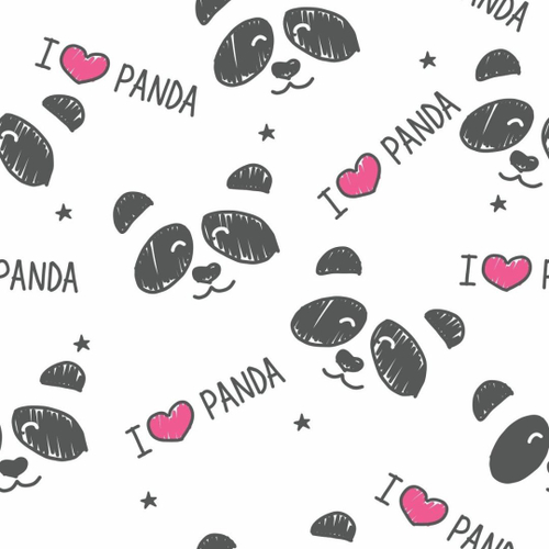 Vinis para quarto infantil Desenho animado de panda dizendo oi