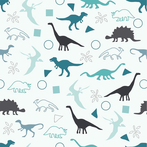 Papel de parede infantil Dinossauros verde