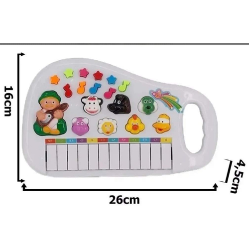 Piano Teclado Musical Infantil Fazendinha Imita Bichinhos