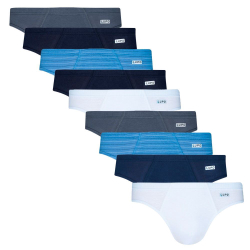 Kit Com 9 Cuecas Slip Algodão 515-089 - Lupo Menor preço em Kit Com 9 Cuecas Slip Algodão 515-089 - Lupo