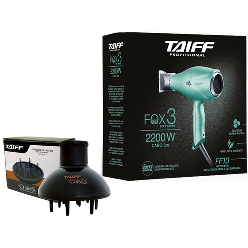 Secador Cabelo Taiff Fox Green Profissional 2200w - 220v