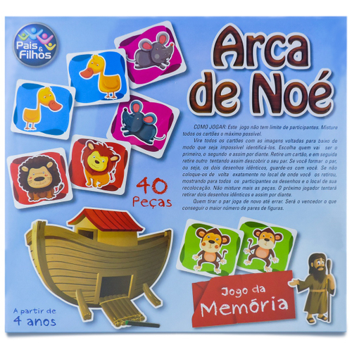 Jogo da Memória Cartas Arca de Noé 7535.1 - Pais & Filhos - Happily  Brinquedos