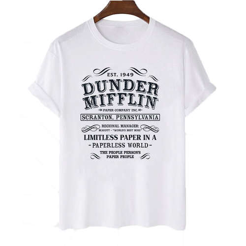 Camiseta Blusa feminina Dunder mifflin paper parodia Baby look Preta de  algodao no Shoptime