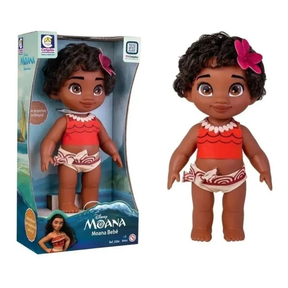 Boneca Princesa Moana Disney Bebê Baby 36 Cm 2504 Cotiplás em