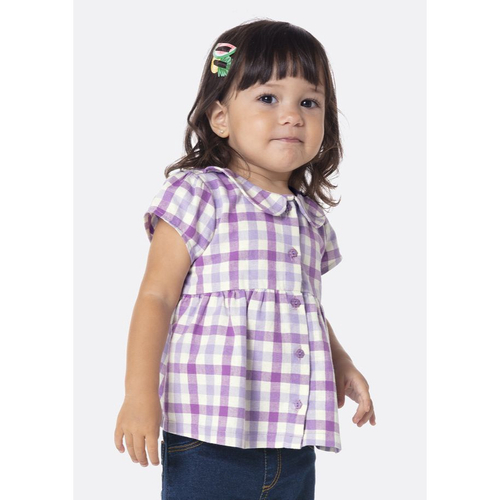 Camisa xadrez infantil store menina