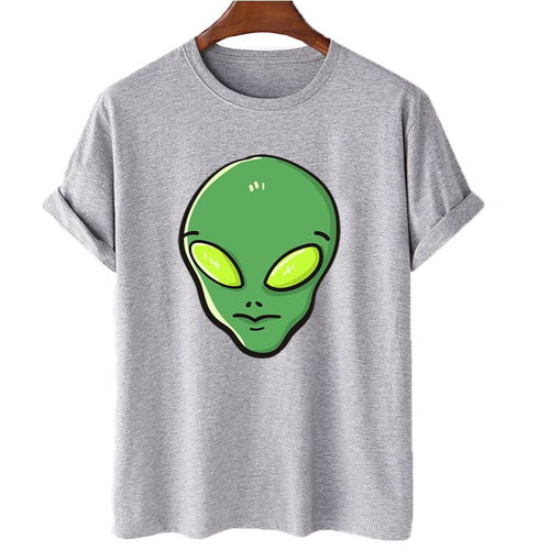 Camiseta Algodão Unissex Alien ET Baseado Moda Tumblr Cannabis Desenho