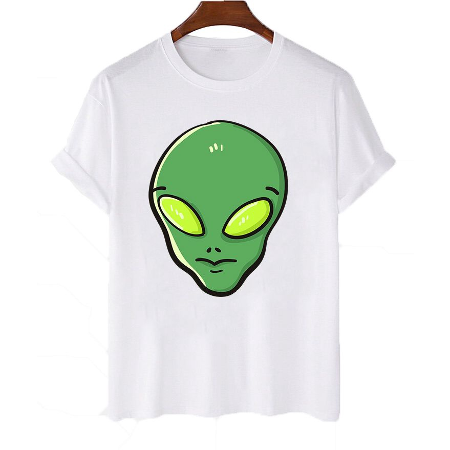 Camiseta Algodão Unissex Alien ET Baseado Moda Tumblr Cannabis Desenho