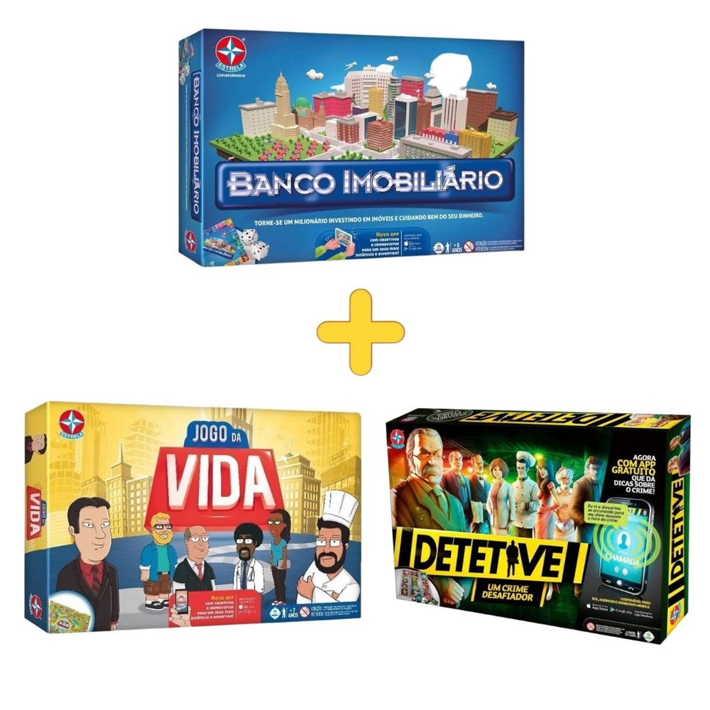 Kit Jogos Super Banco Imobiliário + Jogo da Vida + Detetive na Americanas  Empresas