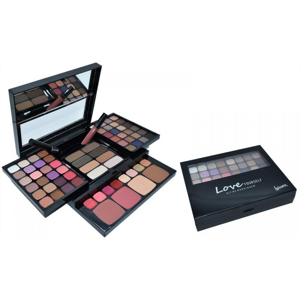 ESTOJO GRANDE DE MAQUIAGEM 3D MACRILAN- 84 SOMBRAS E 4 BLUSH