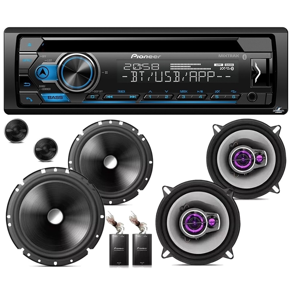 Pioneer Toca Cd Deh S Bt Bluetooth Spotify Kit Vias Ts C Br Falante Pol Ts