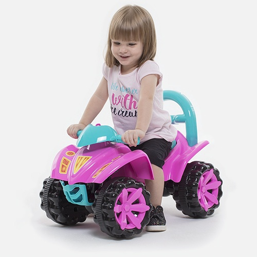 Triciclo Infantil Carrinho de Passeio Menina com Puxador no Shoptime