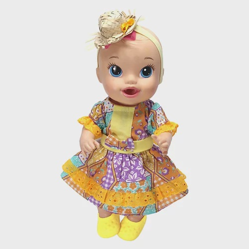 Kit Roupa de Boneca Baby Alive e Little Mommy Vestido Dente de