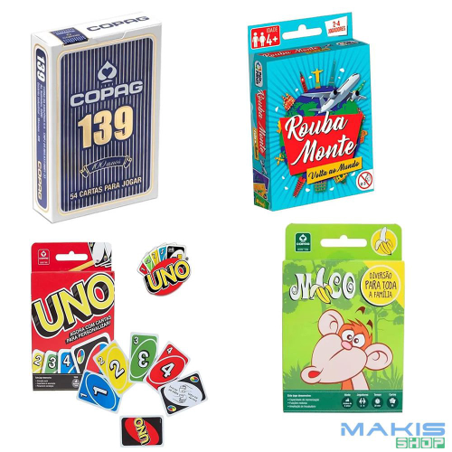 Jogo Uno + Mico + Rouba Monte Kit de Jogos