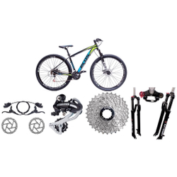 Bicicleta Aro 29 Ecos 27v K7 9v Cambio Shimano Acera Freios Hidráulicos E Suspensão com Trava Menor preço em Bicicleta Aro 29 Ecos 27v K7 9v Cambio Shimano Acera Freios Hidráulicos E Suspensão com Trava