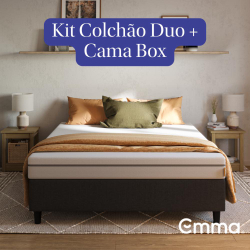 Kit Colchão + Cama Box Emma Duo Casal (138x188cm) Menor preço em Kit Colchão + Cama Box Emma Duo Casal (138x188cm)