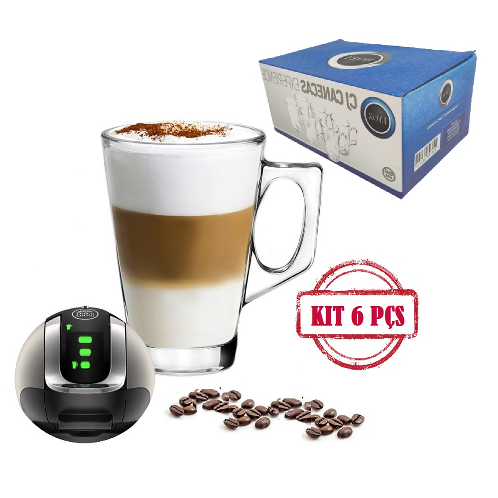 Conjunto Copos De Vidro Caneca Para Cappuccino Kit P S Ml No Shoptime