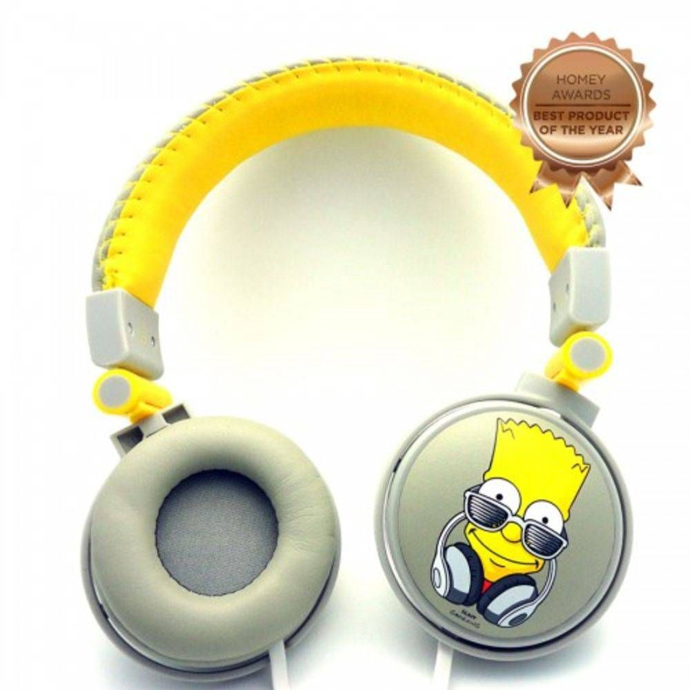 Headphone Fone De Ouvido c Microfone The Simpsons Bart Cinza e