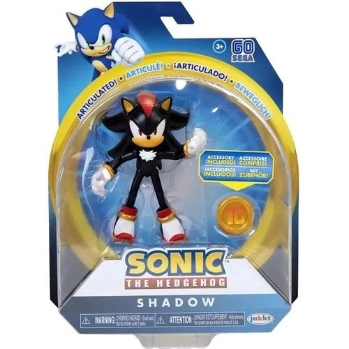 Boneco Sonic The Hedgehog - Shadow 11 Pontos Articulações 10 cm