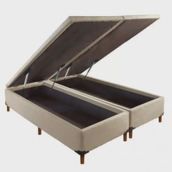 Base Box Bipartido Queen Baú 158cmx198cm Infinity hr Movelaria Bege Menor preço em Base Box Bipartido Queen Baú 158cmx198cm Infinity hr Movelaria Bege