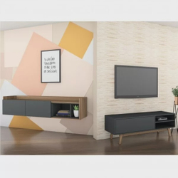 Conjunto Rack para TV até 48 Polegadas 1 Porta e Rack Suspenso 2 Portas Estilare Preto é boa?