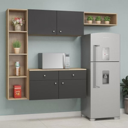 Cozinha Compacta Suspensa 4 Peças 4 Portas e 2 Gavetas com Nichos Itapuã Fellicci Menor preço em Cozinha Compacta Suspensa 4 Peças 4 Portas e 2 Gavetas com Nichos Itapuã Fellicci