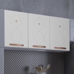 Armário de Cozinha Aéreo Triplo em Aço 3 Portas Mirage New Telasul Branco Menor preço em Armário de Cozinha Aéreo Triplo em Aço 3 Portas Mirage New Telasul Branco