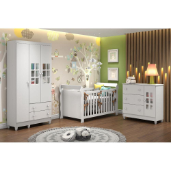 Quarto de Bebê Completo Lara 3 Peças Branco Brilho Carolina Baby é boa?