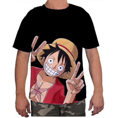 Camiseta juvenil Luffy branca, One Piece