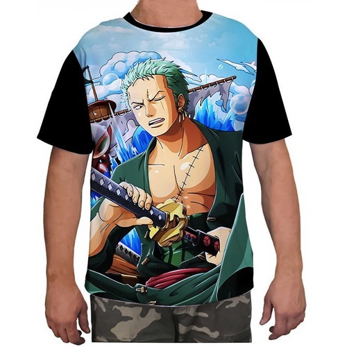 Camiseta One Piece Luffy Zoro Samurai Roupa Masculina Feminina Camisa  Poliéster | Camiseta Feminina Nunca Usado 91212200 | enjoei