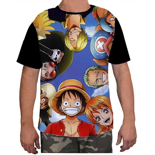 Camiseta juvenil Luffy branca, One Piece